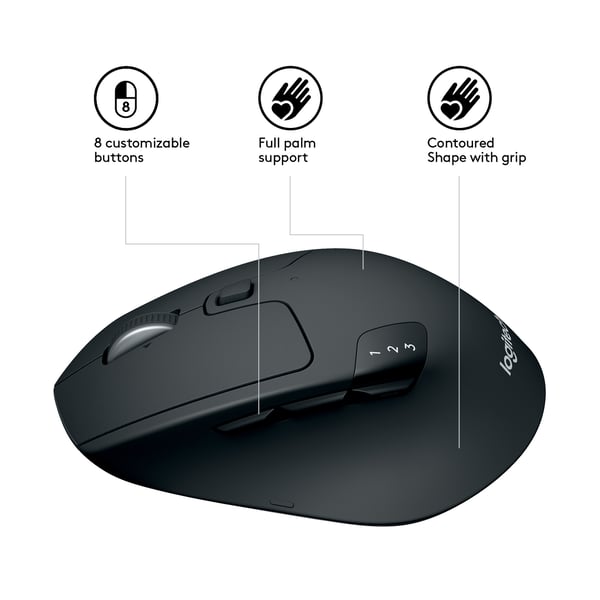 Logitech M720 Triathlon langaton hiiri Bluetooth+Unifying (910-004791)