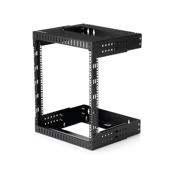 StarTech.com 12U 19\" Väggmonterat Nätverksrack, Justerbart Djup 12-20\" 2-stolps Öppen Ram Serverrum