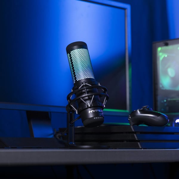 HyperX QuadCast S Sort Bordmikrofon
