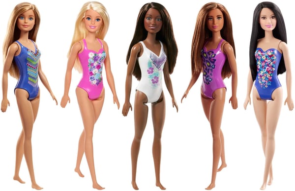 Barbie Fashionistas Barbie-sortiment af stranddukker