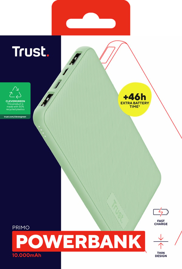Trust 25029 powerbank Lithium-Ion (Li-Ion) 10000 mAh Grøn