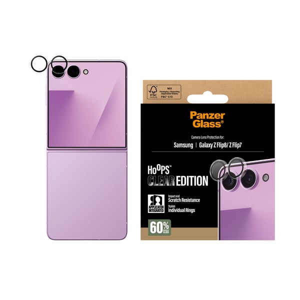 PanzerGlass ® Hoops® Kameralinsebeskytter Transparent Samsung Galaxy Z Flip8 | Flip 7