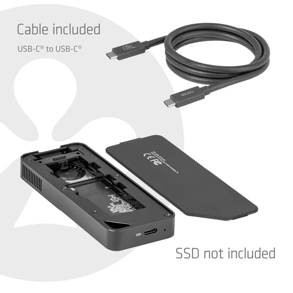 CLUB3D CAC-2510 tallennusaseman kotelo SSD-kotelo Musta M.2