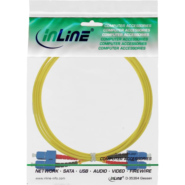 InLine 82925C InfiniBand och fiberoptisk kabel 0,5 m 2x SC Gul