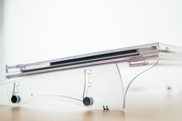 BakkerElkhuizen FlexDesk 640 dokumentholder Plast, Gummi, Stål Lys grå, Transparent