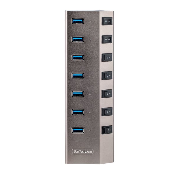 StarTech.com 7-Port Självförsörjande USB-C-hubb med individuella på/av-knappar, USB 3.0 5 Gbps Expansion