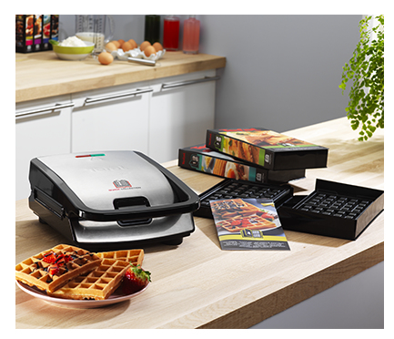 Tefal SW853D smörgåsgrill 700 W Svart, Rostfritt stål
