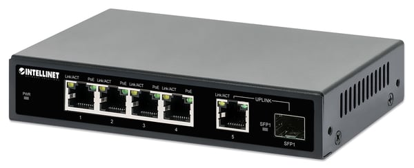 Intellinet 561822 verkkokytkin Gigabit Ethernet (10/100/1000) Power over Ethernet -tuki Musta