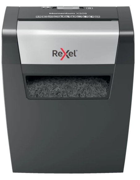 Rexel X308 paperisilppuri Ristiinleikkaava 22 cm Musta, Hopea