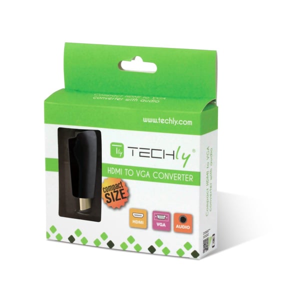 Techly IDATA HDMI-VGA2MABT2 videosignalomvandlare Passiv videokonverterare 1920 x 1080 pixlar