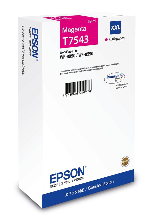 Epson C13T75434N mustekasetti 1 kpl Alkuperäinen Korkea (XL) värintuotto Magenta