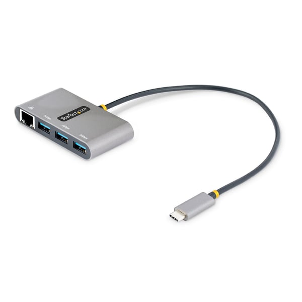 StarTech.com 3-Port USB-C Hubb med Ethernet, 3x USB-A Portar, Gigabit Ethernet, USB 3.0 5Gbps, Bussdriven