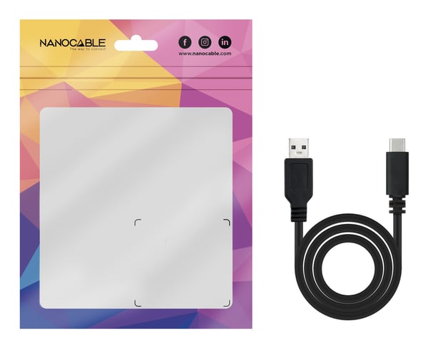 Nanocable USB 2.0, 2m USB-kaapeli USB C 2 x USB A 0,48 Gbit/s Musta