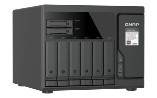 QNAP TVS-H877AX NAS Tower AMD Ryzen™ 5 16 GB DDR5 QNAP QTS Musta