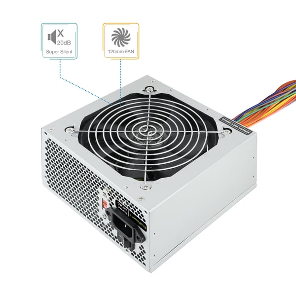 TooQ TQEP-500S-INT strömförsörjningsenheter 500 W 24-pin ATX ATX Silver