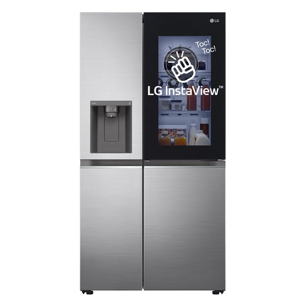 LG InstaView GSXV80PZLE side-by-side køle-fryseskab Fritstående 635 L Sølv