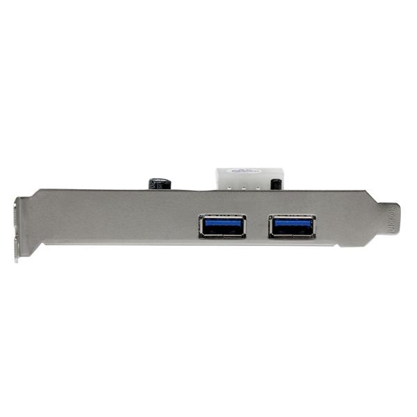 StarTech.com PCI Express (PCIe) SuperSpeed USB 3.0-kortadapter med 2 portar och UASP – LP4-ström