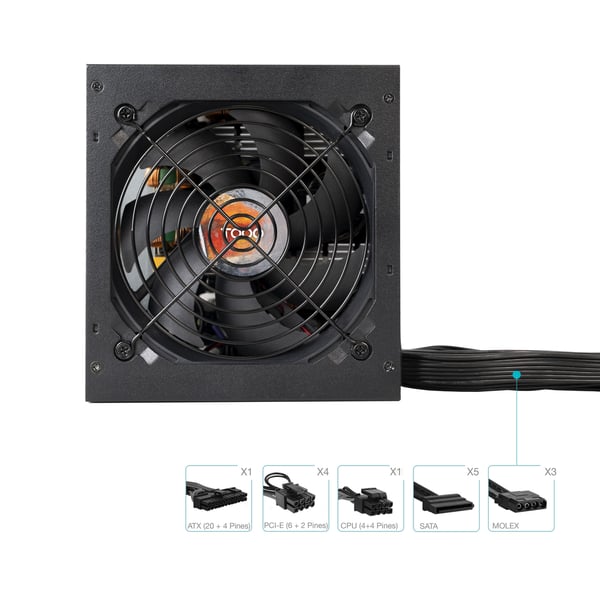 TooQ TQHELIOS-750SP strömförsörjningsenheter 750 W 24-pin ATX ATX Svart