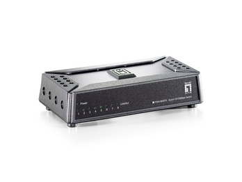 LevelOne FSW-0808TX verkkokytkin Hallitsematon Fast Ethernet (10/100) Harmaa