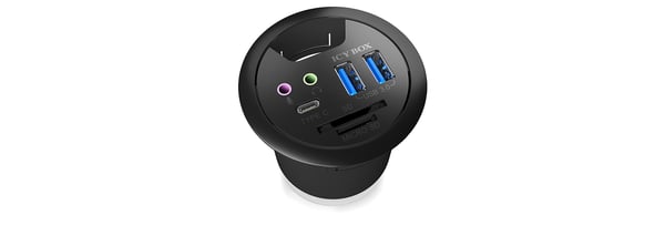 ICY BOX IB-HUB1404A stikkontakt Sort