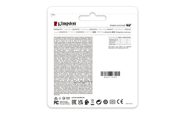 Kingston Technology DataTraveler 128 GB 80 M 200 MB/s USB-C 3.2 Gen 1
