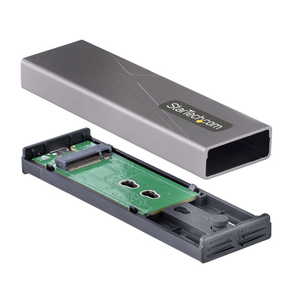 StarTech.com USB-C 10Gbps till M.2 NVMe eller M.2 SATA SSD-kabinett, Verktygsfritt M.2 PCIe/SATA NGFF SSD En
