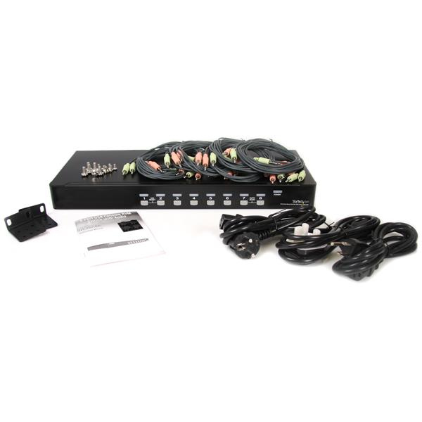 StarTech.com 8 Port Rackmonterad USB VGA KVM-switch - 8-portars VGA-omkopplare med ljud och OSD (On-Scree