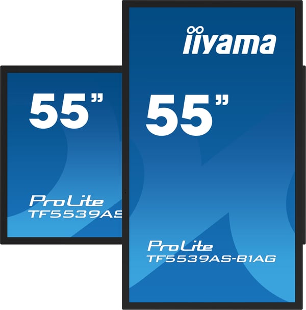 iiyama TF5539AS-B1AG skilte display Kiosk design 138,7 cm (54.6") LED 435 cd/m² 4K Ultra HD Sort Berøringsskærm Indbygget processer Android 11 24/7