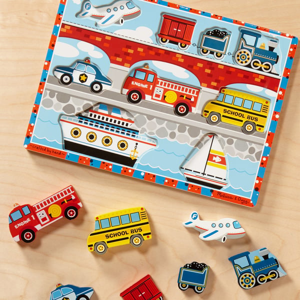 Melissa & Doug 13725 puslespil Blok puslespil 9 stk Køretøjer