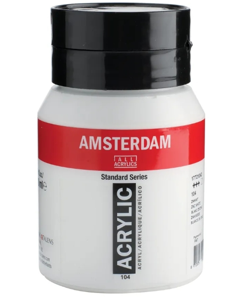Amsterdam Standard akrylfärger 500 ml Vit Flaska