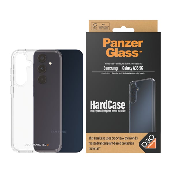 PanzerGlass ® HardCase Transparent w. D3O® Samsung Galaxy A35 5G mobiltelefonfodral Mobilskal