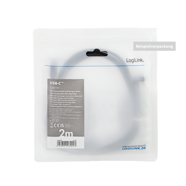 LogiLink CU0193 USB-kablar USB 2.0 2 m USB C USB A 0,48 Gbit/s 60 W Svart