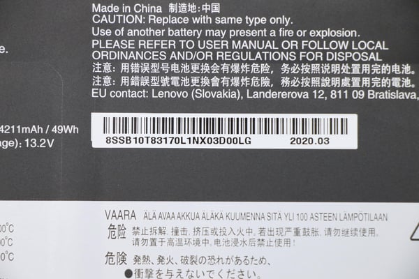 Lenovo 5B10W13927 kannettavan tietokoneen varaosa Akku