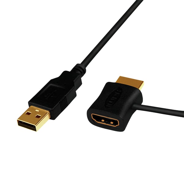 LogiLink CH0081 videokabel adapter HDMI Type A (Standard) HDMI + USB Sort