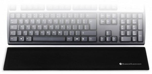 BakkerElkhuizen Trapezium Ergo Wrist Rest Standard håndledsstøtte Plast, Gummi, Tekstil Sort
