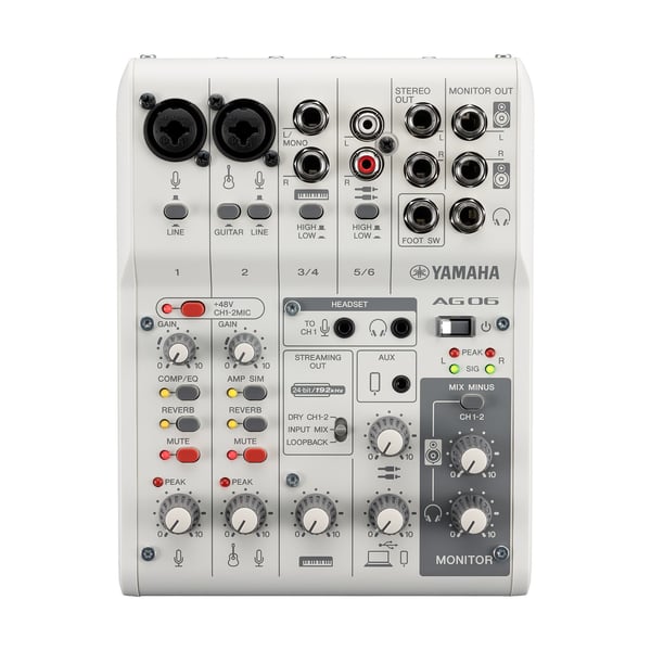 Yamaha AG06 MK2 White 6 kanaler Vit