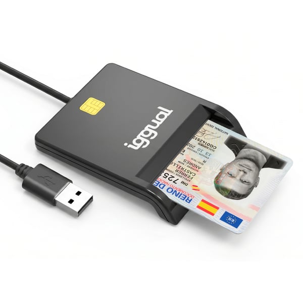 iggual IGG316740 magnetkortsläsare USB Svart