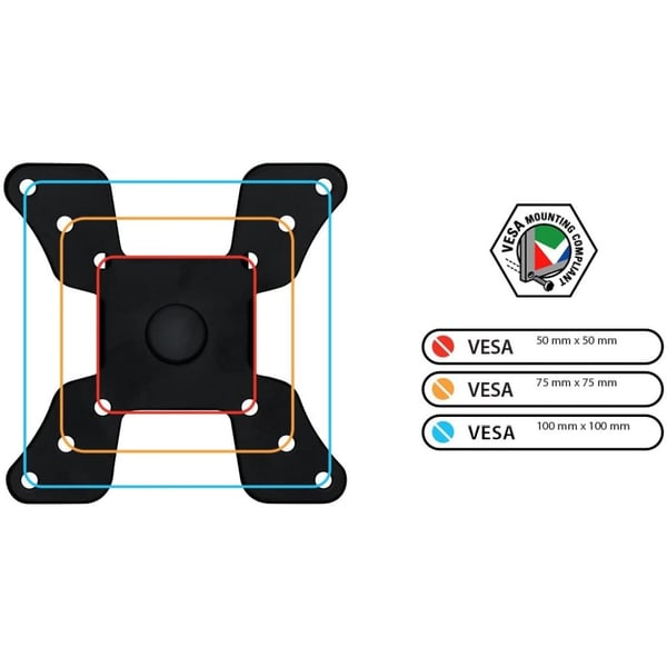 Techly ICA-LCD 500BK monitorin kiinnike ja jalusta 76,2 cm (30") Vastaanotto Musta