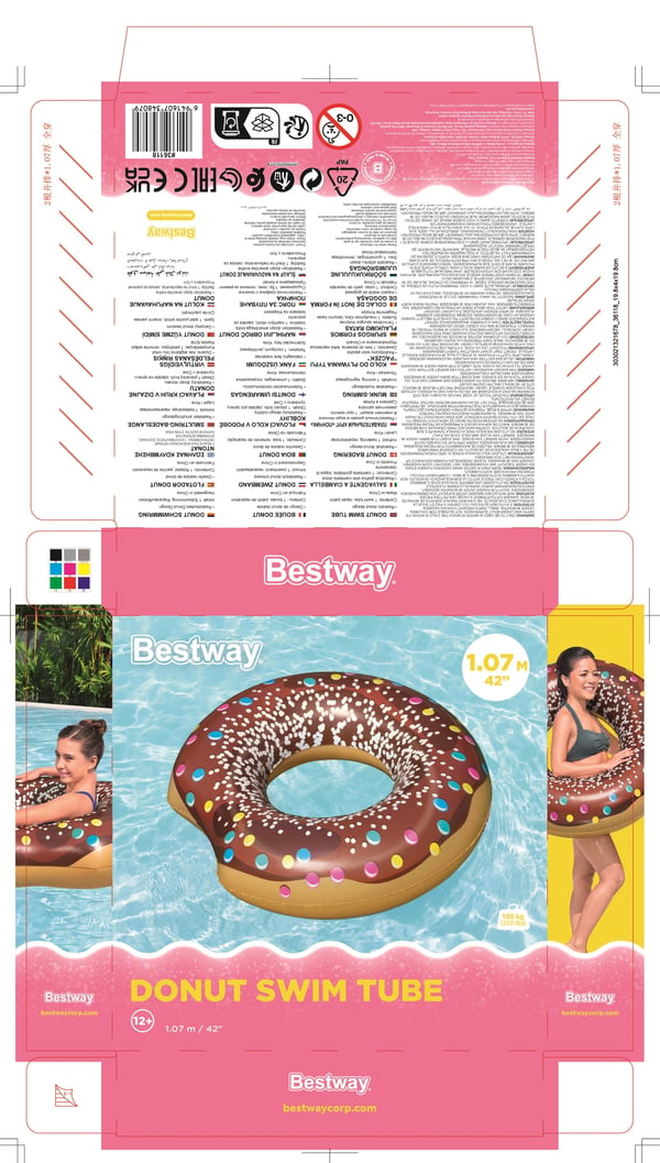 Bestway 36118 / 24 pool- och badmadrass Multifärg Mönstrad PVC Simring