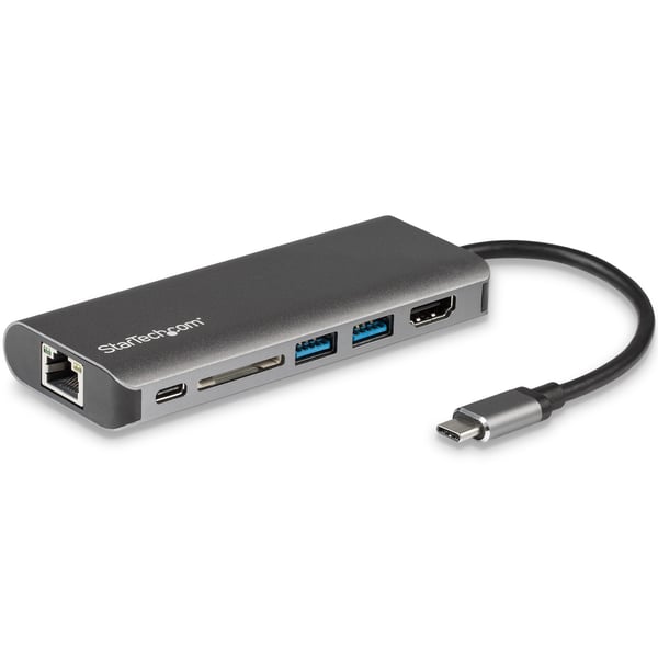 StarTech.com USB-C Multiport Adapter - 2x USB 3.0 / HDMI / SD / Gigabit Ethernet - med strømforsyning