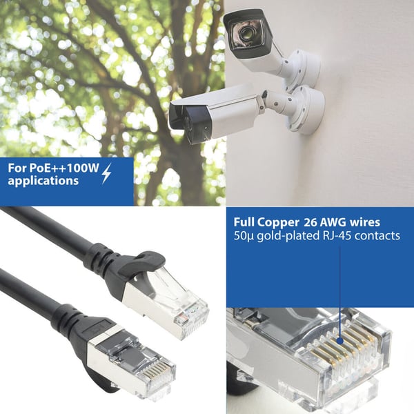 ACT FC2902 nätverkskablar Svart 2 m Cat6a S/FTP (S-STP) Rund