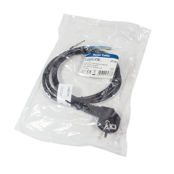 LogiLink 1.5m, CEE 7/7 Sort 1,5 m CEE7/7