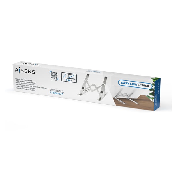 AISENS LPS3M-177 Ställ för bärbara datorer Ställ förl bärbar dator och surfplatta Silver 38,1 cm (15")