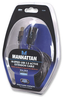Manhattan 150248 USB-kabel USB 2.0 10 m USB A 0,48 Gbit/sek. Sort