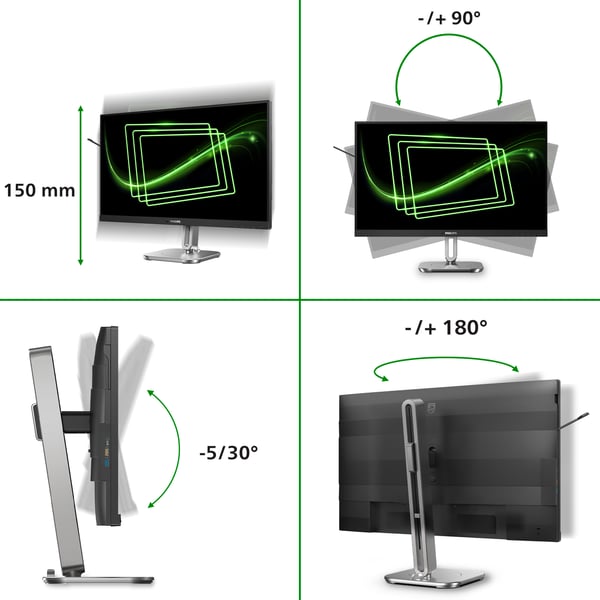 Philips 5000 series 27B2G5500/00 tietokoneen litteä näyttö 68,6 cm (27") 2560 x 1440 pikseliä Quad HD LCD Antrasiitti