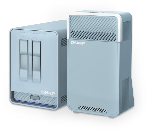 QNAP QMiroPlus-201W NAS Skrivbord Intel® Celeron® J4125 4 GB DDR4 0 TB QNAP Turbo System Blå