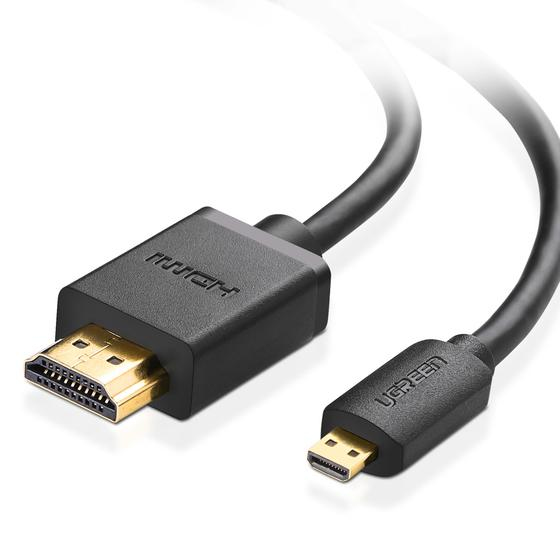 Ugreen Micro HDMI - HDMI -kaapeli 3m musta (HD127) Ugreen Micro HDMI - HDMI -kaapeli 3m musta (HD127)
