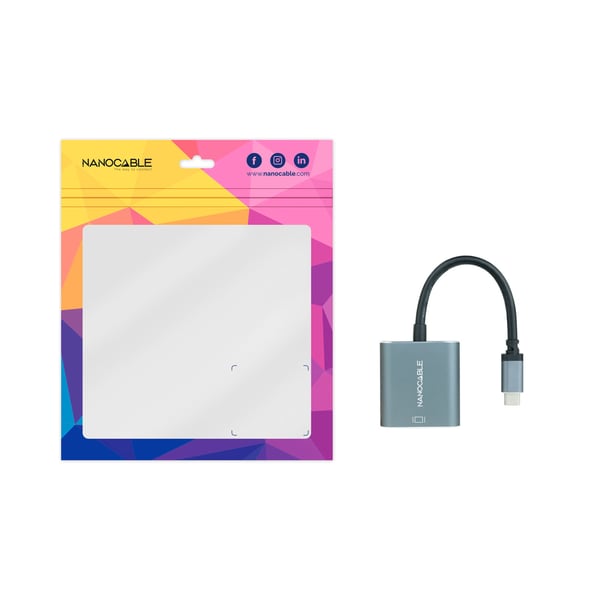 Nanocable 10.16.4103-G videokabel adapter 0,15 m USB Type-C DVI-D Grå