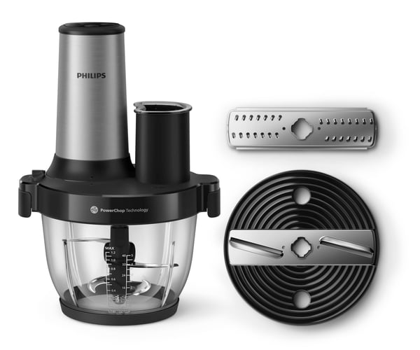 Philips 5000 series HR1504/00 elektroninen ruoanpilkkoja 2 L 650 W Musta, Ruostumaton teräs