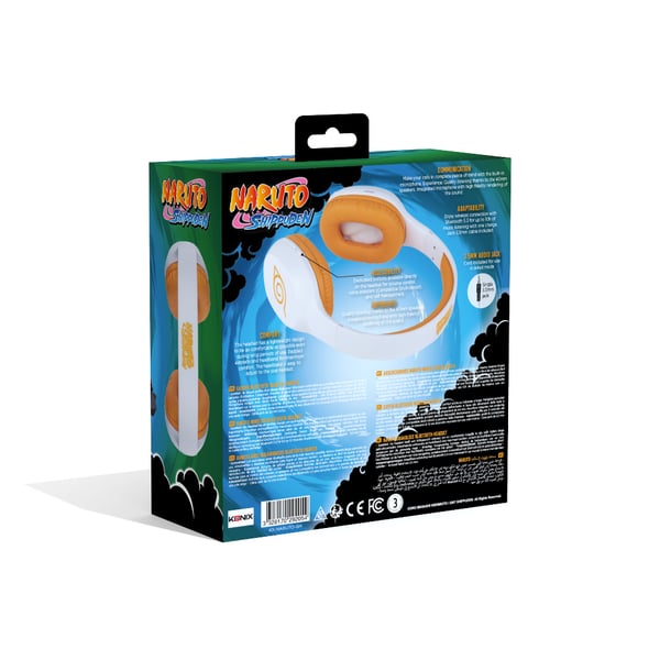 Konix Naruto KX BT HEADPHONES Headset Kabel & trådløs Spil Bluetooth Orange, Hvid